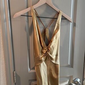 Jovani Gold 100% Silk Dress